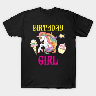 Birthday Girl Unicorn Lovers Gift Idea T-Shirt